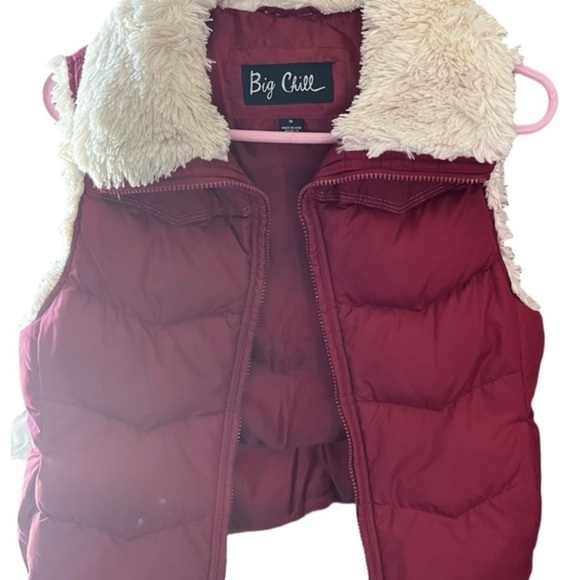 Big Chill Jackets & Blazers - Big Chill Burgundy Puffer Vest with Cream Lining